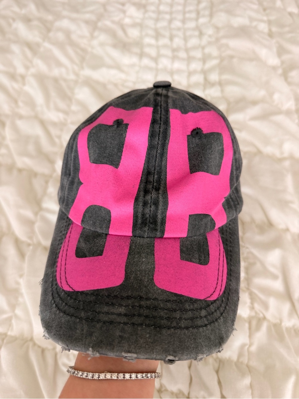 Pink Number Graphic Baseball Cap